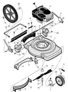 Mower Housing Assembly Diagram and Parts List for 223210X31B 2004 Briggs and Stratton Lawn Mower